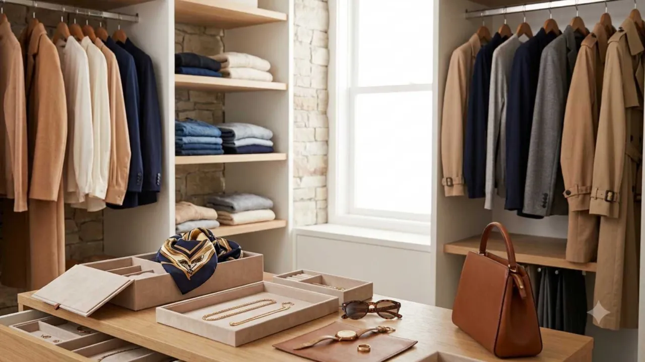Versatile bags, belts, jewelry, scarves, watches, and sunglasses for everyday outfits