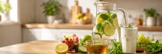 Healthy homemade drinks for everyday hydration with fruit, herbs, and infused water