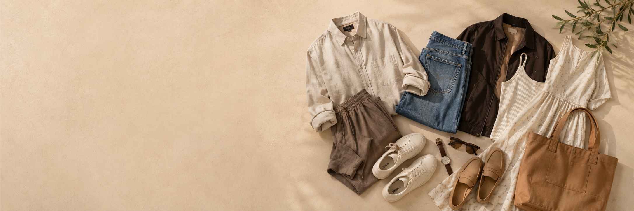 Wardrobe essentials neatly arranged